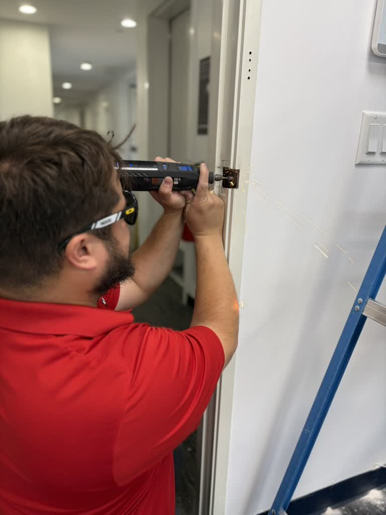 Installing electric door hardware on a commercial door